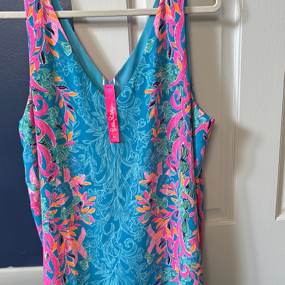 Lilly Pulitzer Tropical Floral Sleeveless Top XL